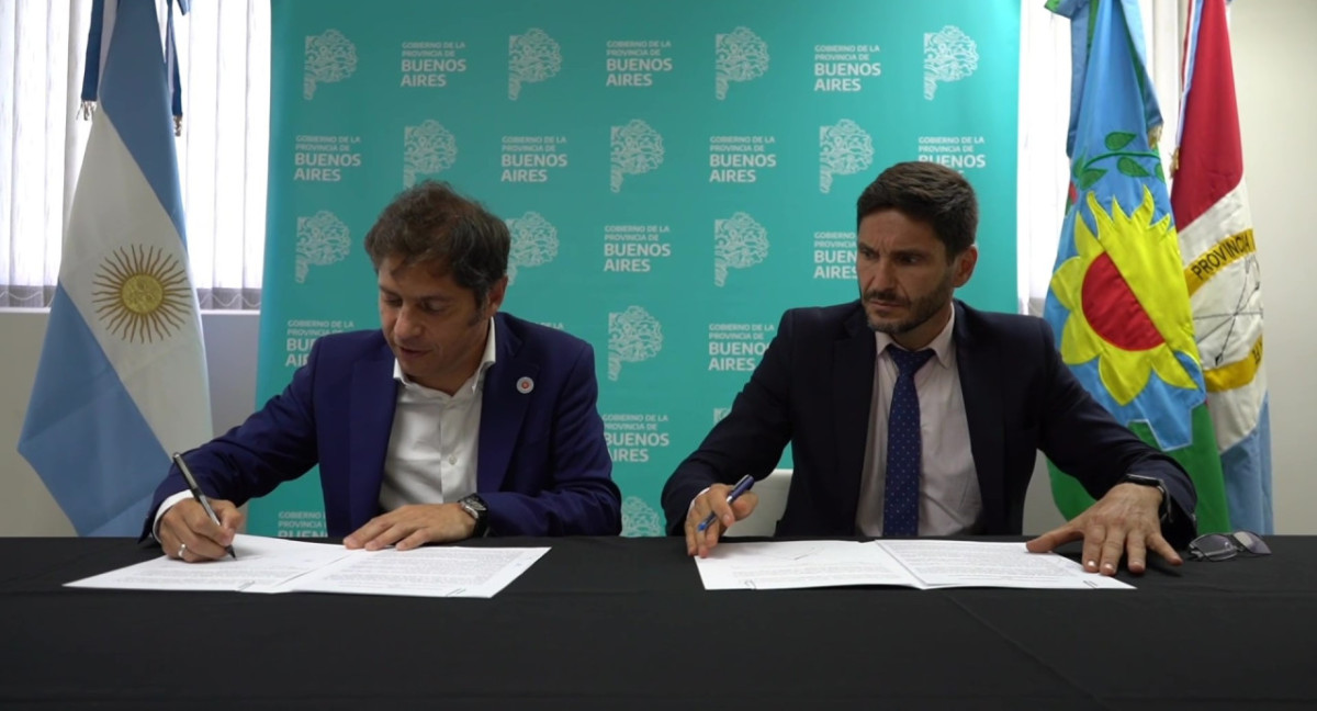 Kicillof y Pullaro firmaron un convenio de asistencia recíproca en materia de seguridad.