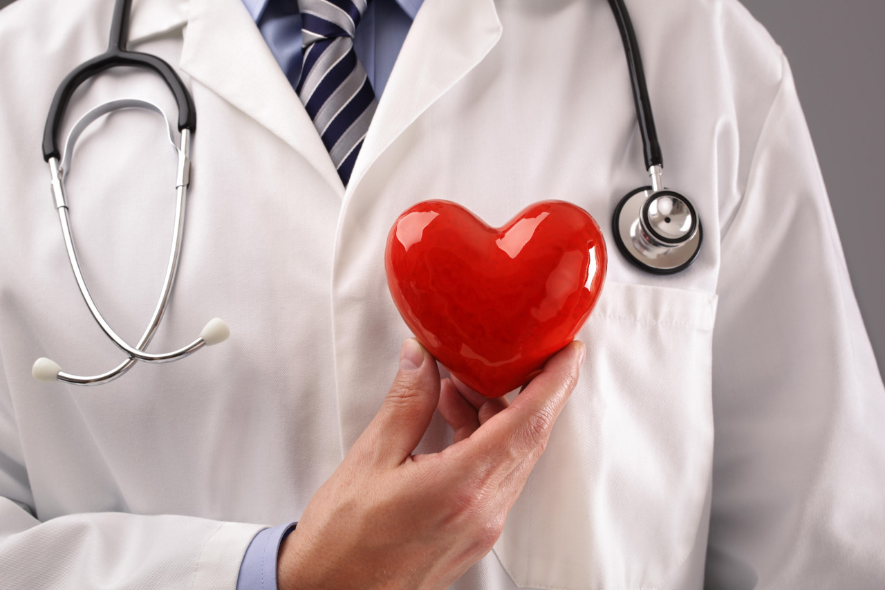 Doctor sosteniendo un corazón. Foto: Alamy