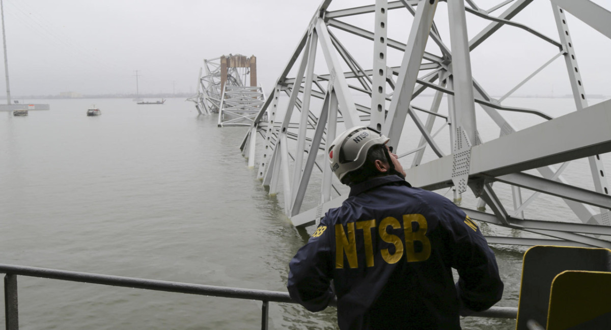 La zona del puente derrumbado en Baltimore. Foto: EFE.