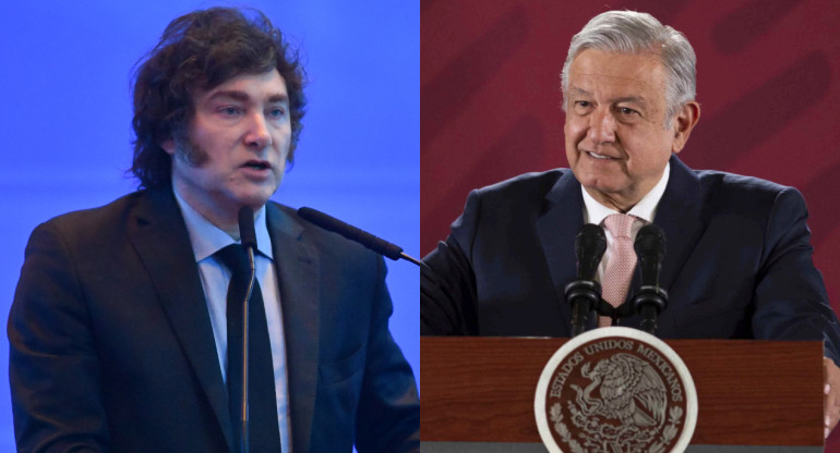 Javier Milei y López Obrador. Fotos: NA.