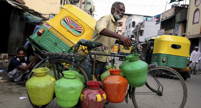 Crisis hídrica en India. Foto: EFE.