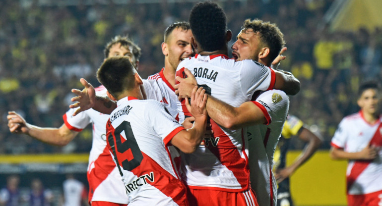 River durante el partido ante Deportivo Táchira. Foto NA: CONMEBOL