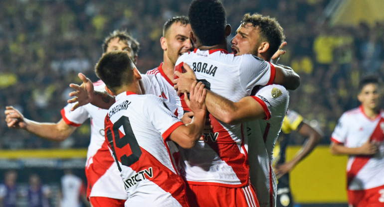 River durante el partido ante Deportivo Táchira. Foto NA: CONMEBOL