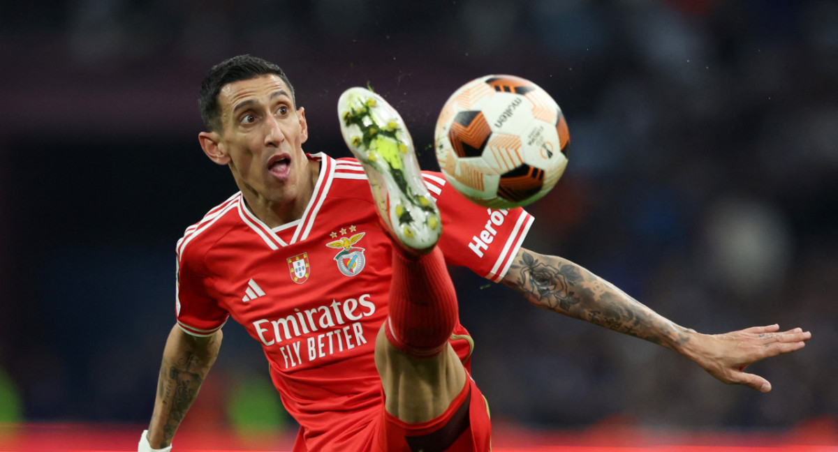 Ángel Di María en el Benfica. Foto: REUTERS.