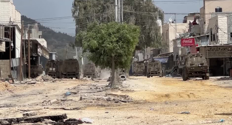 Redada israelí en Nur Shams, campo de refugiados en Cisjordania. Foto: Reuters.