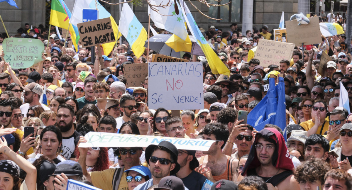 Protestas en Islas Canarias. Foto: EFE.