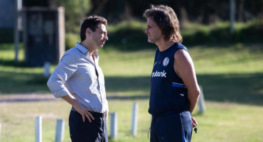 Marcelo Moretti y Ruben Darío Insúa. Foto: @SanLorenzo.