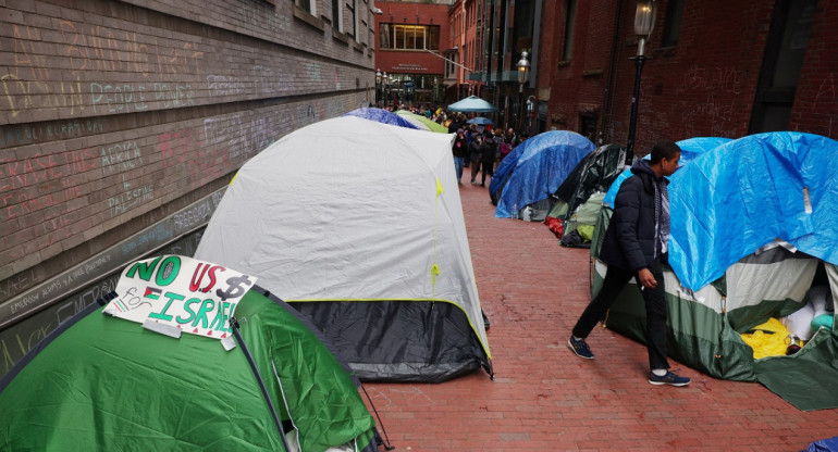 Protestas propalestinas en Boston. Foto: Reuters.