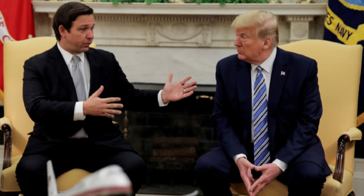 Donald Trump y Ron DeSantis. Foto: Reuters.