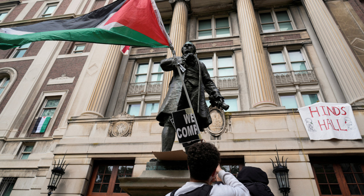 Protesta propalestina en la Universidad de Columbia. Foto: Reuters