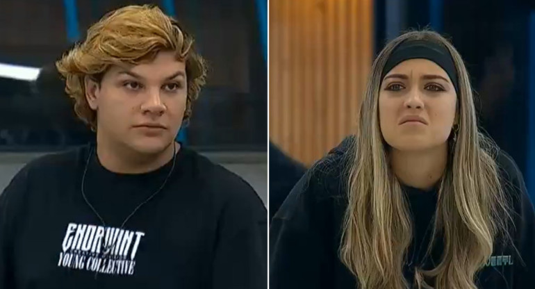 Emmanuel y Florencia de Gran Hermano. Foto: captura Telefe.