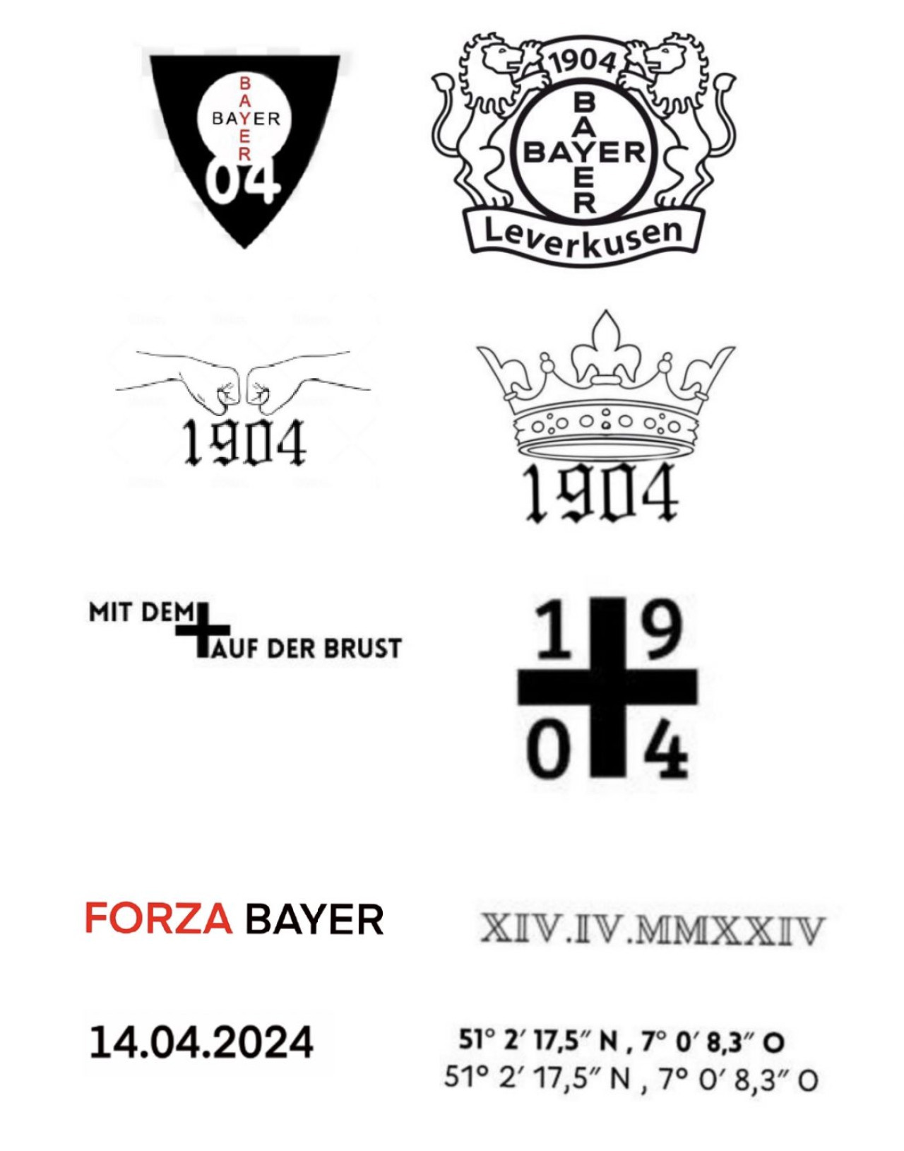 Algunos de los diseños de los tatuajes que regala Bayer Leverkusen. Foto: X