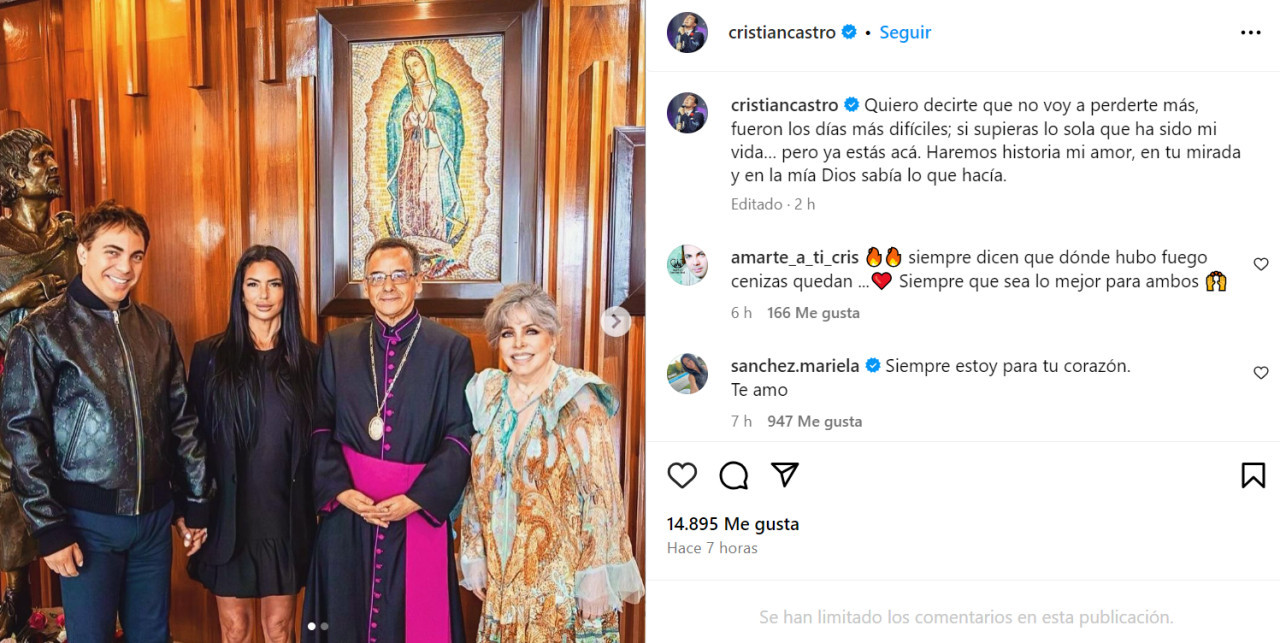 De esta forma oficializó su reconciliación con Mariela Sánchez. Foto: Instagram.