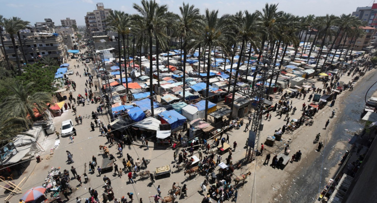 Desplazados en la Franja de Gaza. Foto: Reuters.