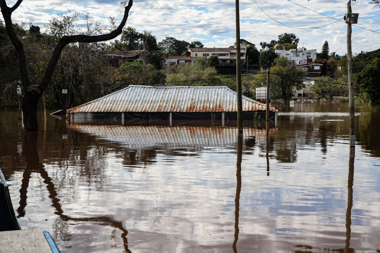 Inundaciones en Salto, Uruguay. Foto: EFE