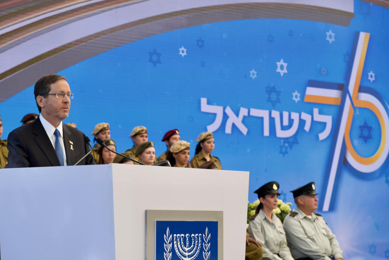 El presidente israelí Isaac Herzog por el Día de la Independencia de Israel. Foto: EFE.