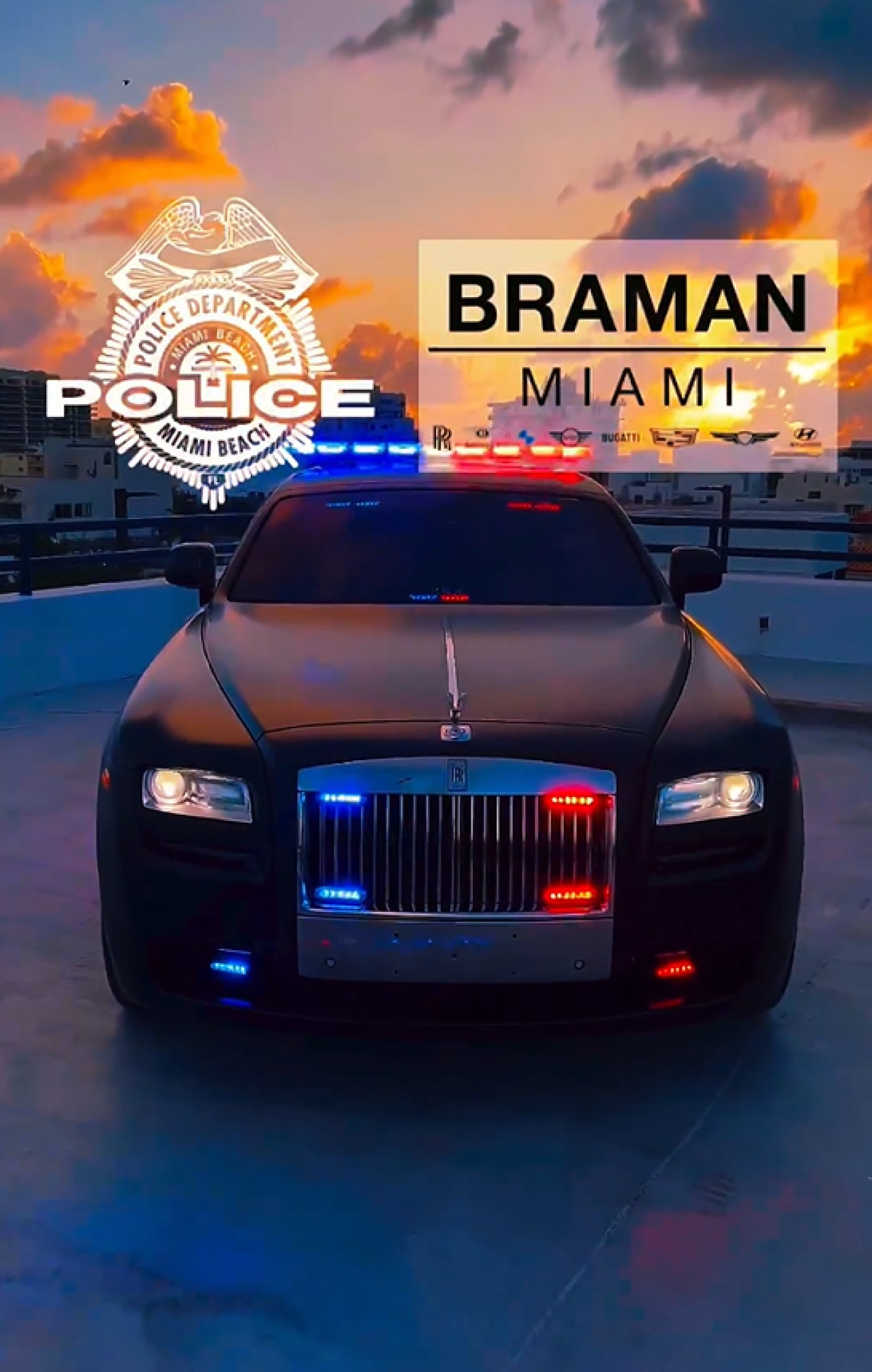 Nuevo vehículo de la policía de Miami. Foto: captura video Instagram/miamibeachpd