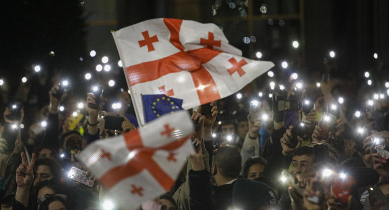 Protestas en Georgia. Foto: EFE