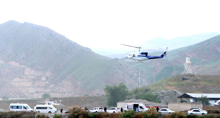 Helicóptero donde viajaba Ebrahim Raisí. Foto: Reuters.