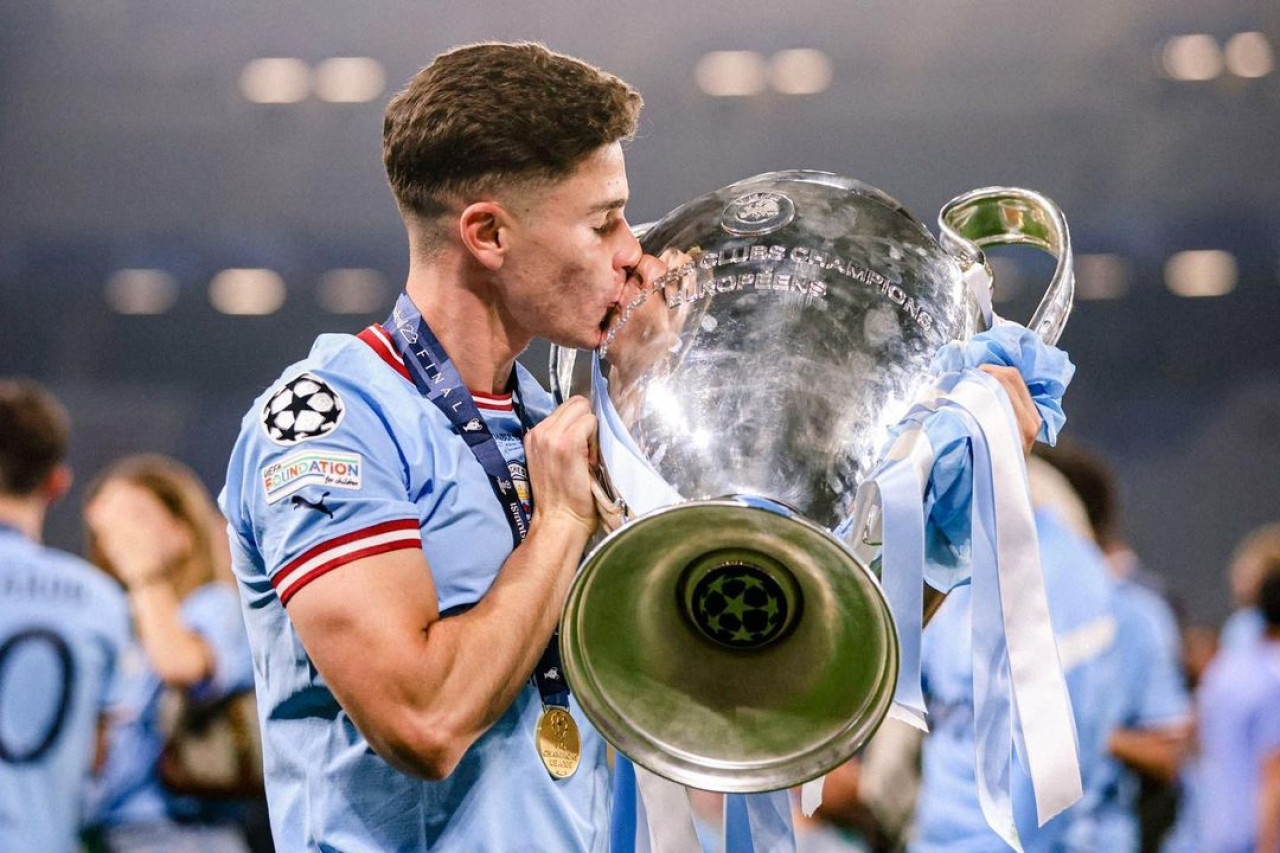 Julián Álvarez; Champions League. Foto: Instagram @juliaanalvarez.