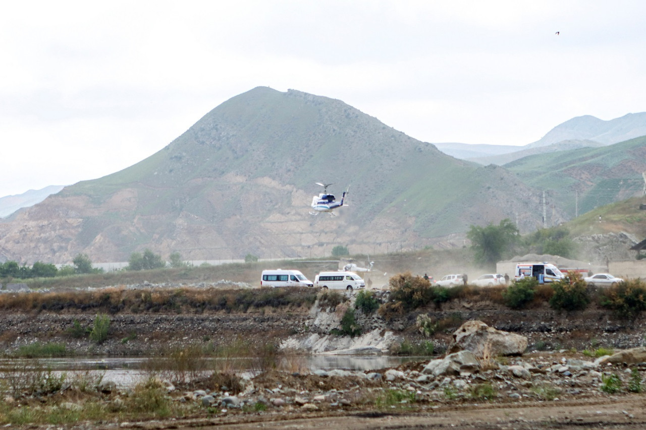Helicóptero donde viajaba Ebrahim Raisí. Foto: Reuters.