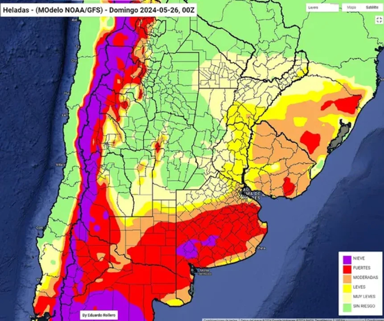 Mapa del clima en Argentina. Foto: NA