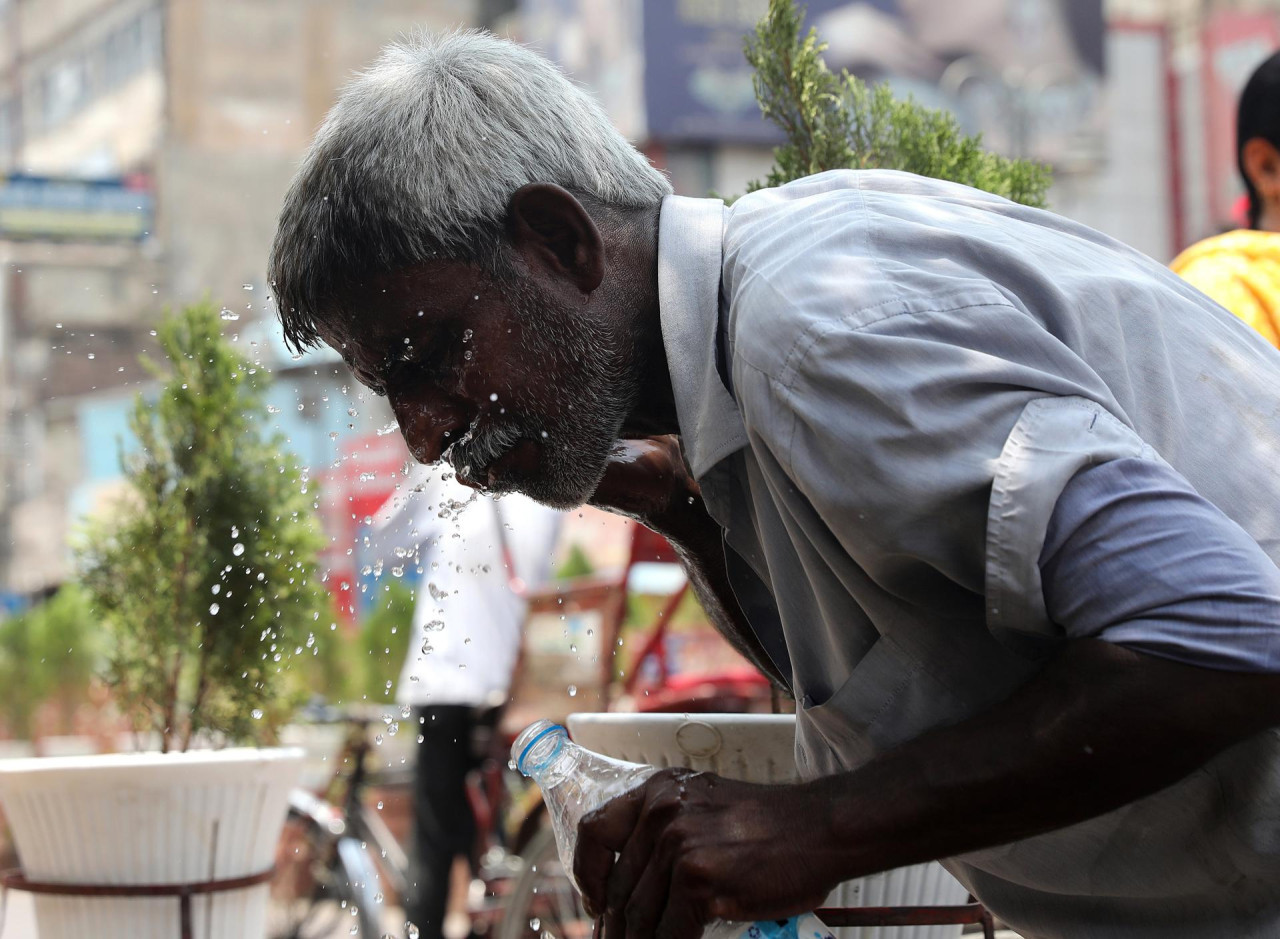 Ola de calor en Nueva Delhi, India. Foto: EFE.