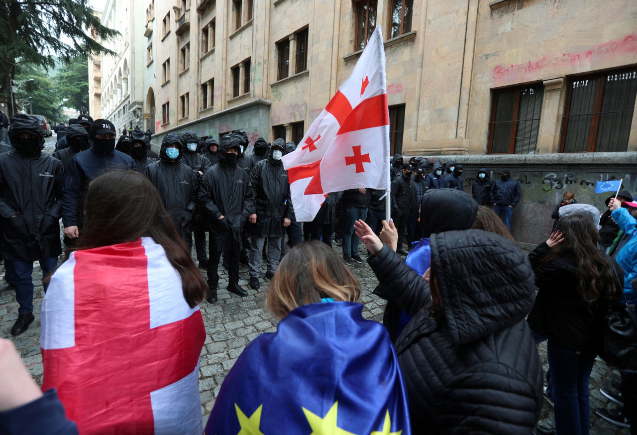 Protestas en Georgia. Foto: Reuters