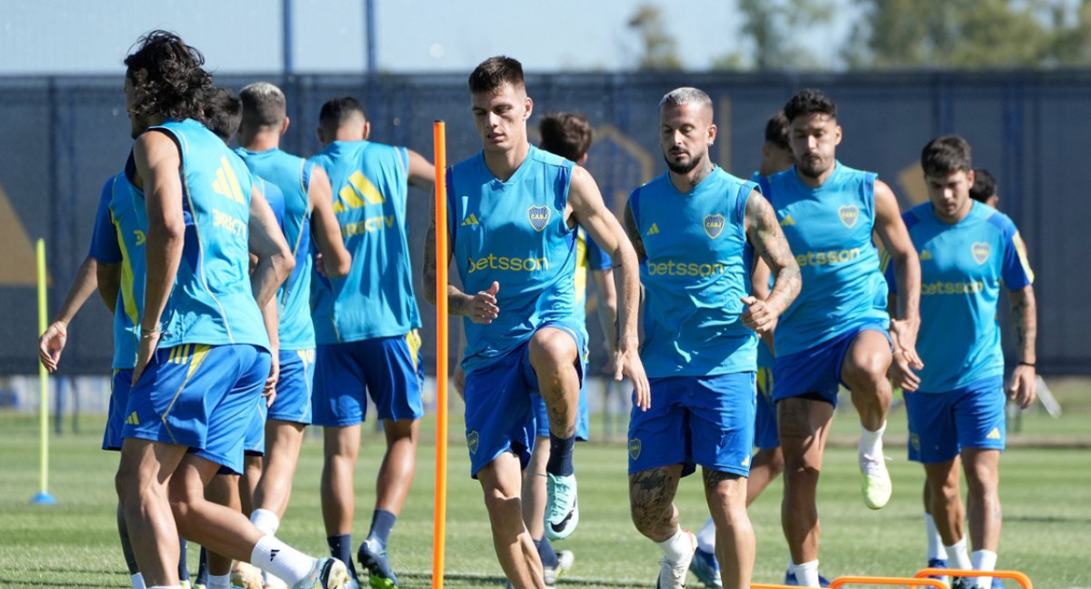 Entrenamiento de Boca Juniors. Foto: NA.