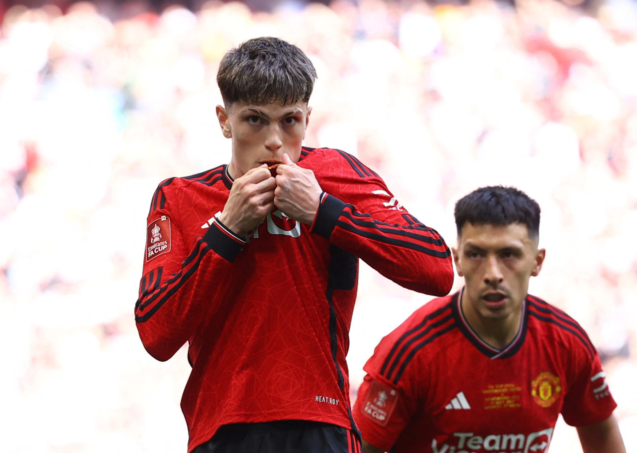 Alejandro Garnacho en el Manchester United. Foto: REUTERS.