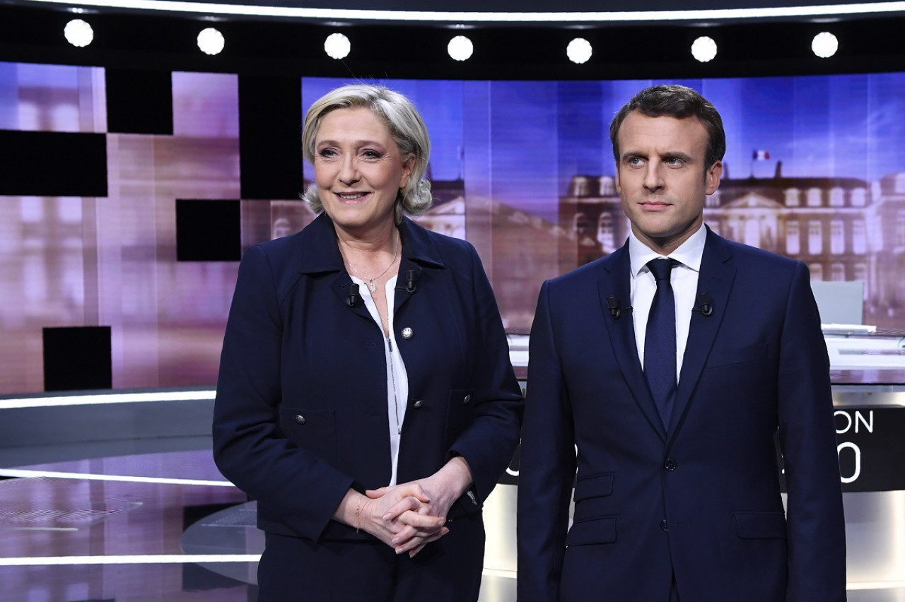 Marine Le Pen y Emmanuel Macron. Foto: Reuters.