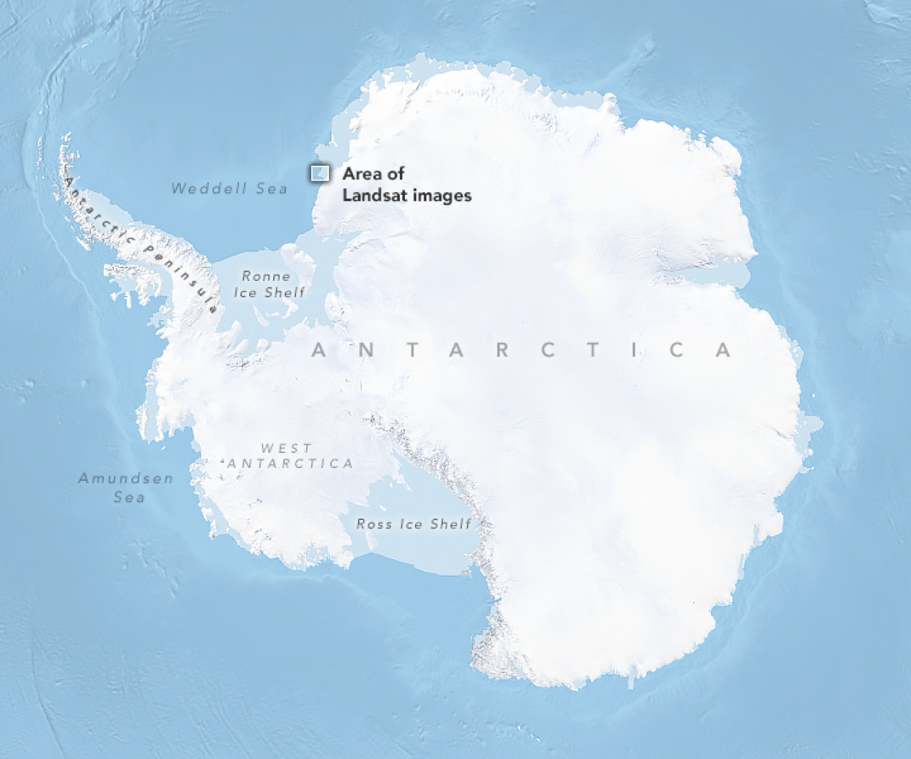 Nuevo desprendimiento de hielo en la Antártida. Foto: NASA Earth.