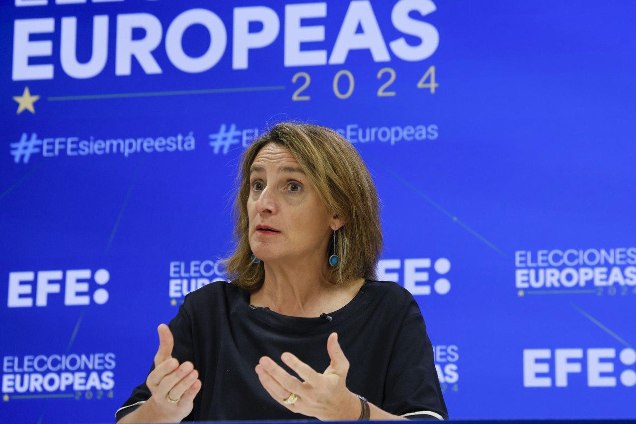 Teresa Ribera, candidata del Partido Socialista Obrero Español a las elecciones europeas. Foto: EFE.