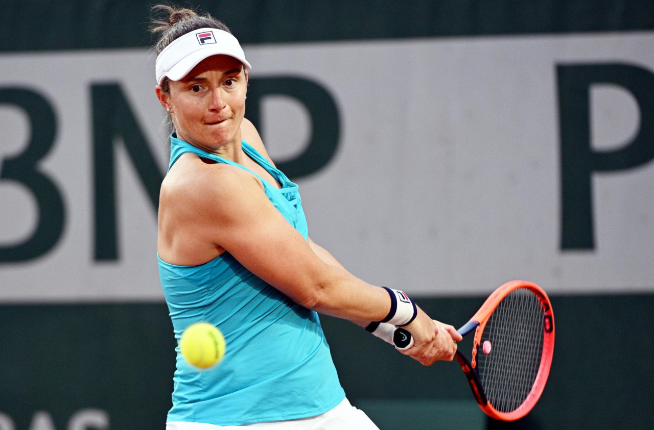 Nadia Podoroska en Roland Garros. Foto: EFE.