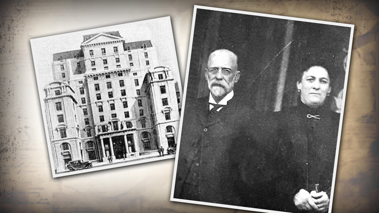 Izquierda: Edificio Tornquist. Derecha: Ernesto Tornquist y su esposa. Foto: 26 Historia.
