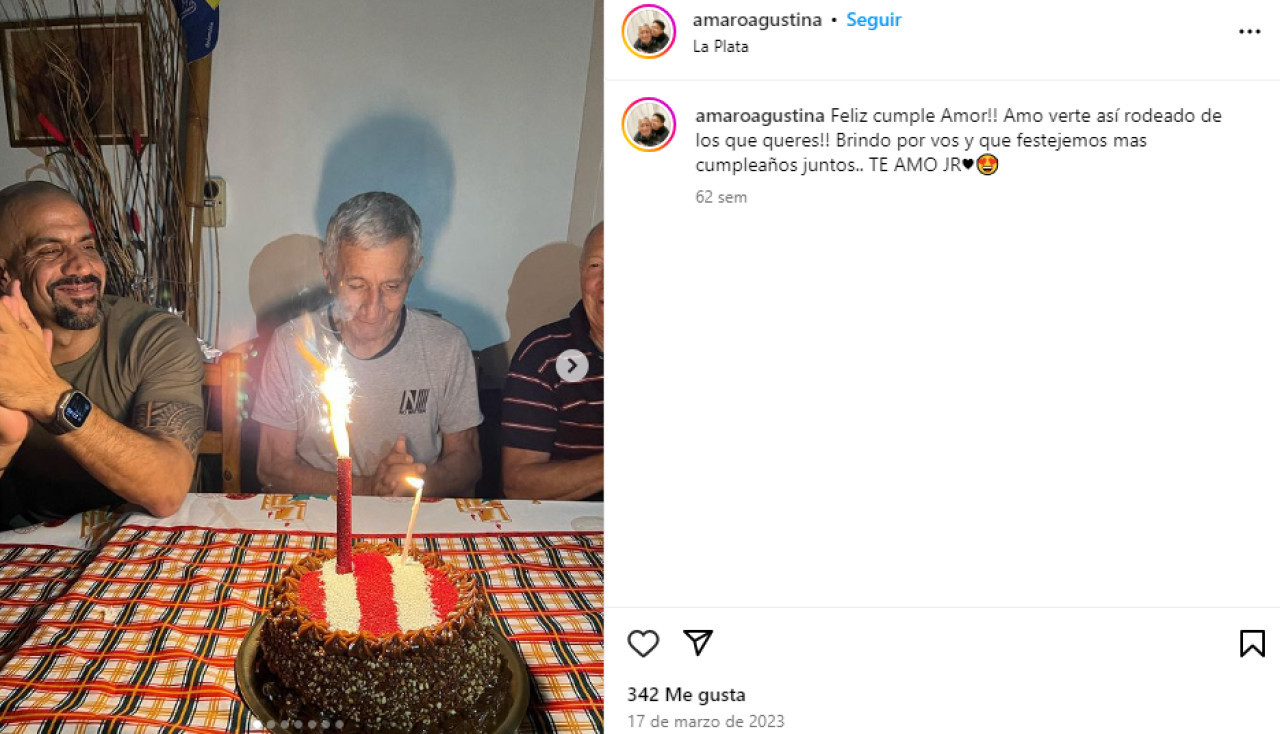 Los posteos de Agustina Amaro junto a Juan Ramón Verón en Instagram.