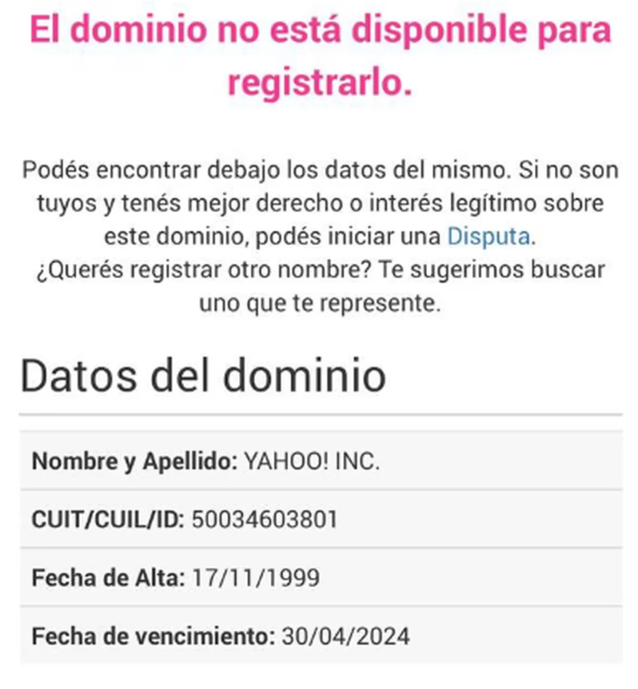 La explicación de lo que pasó con Yahoo. Foto: redes sociales