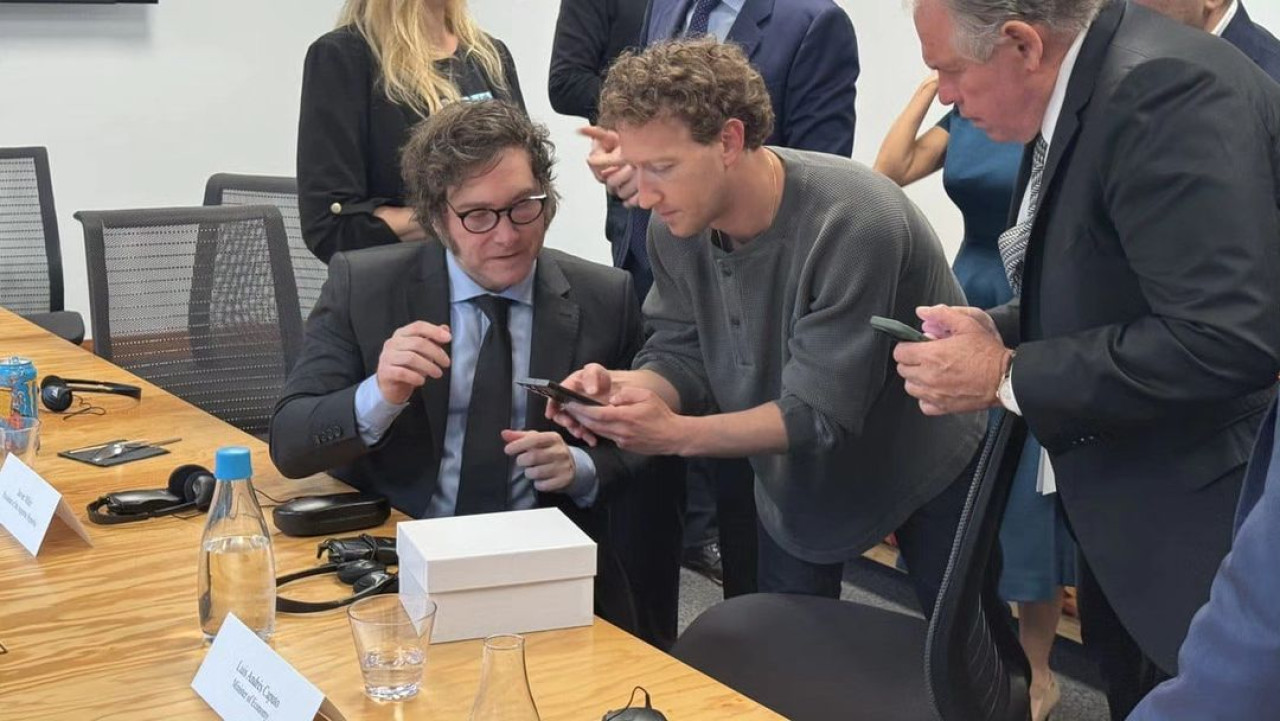 Javier Milei se reunió con Mark Zuckerberg. Foto: Instagram @javiermilei