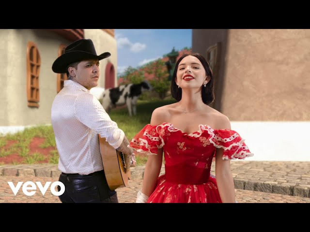 Ángela Aguilar y Christian Nodal en la canción que compartieron. Foto: Youtube.