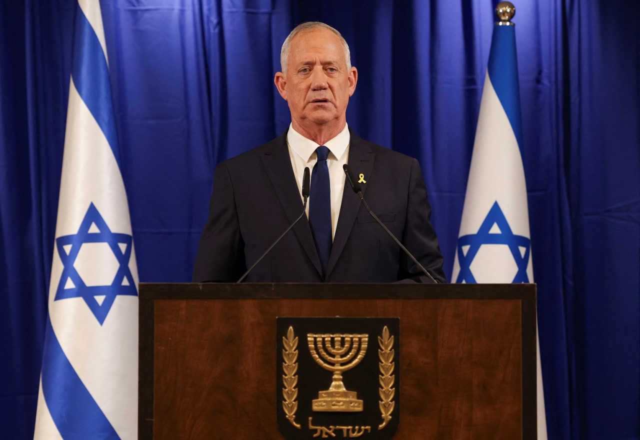 Benny Gantz renunció al Gabinete de Guerra israelí por la gestión militar de Netanyahu. Foto: Reuters