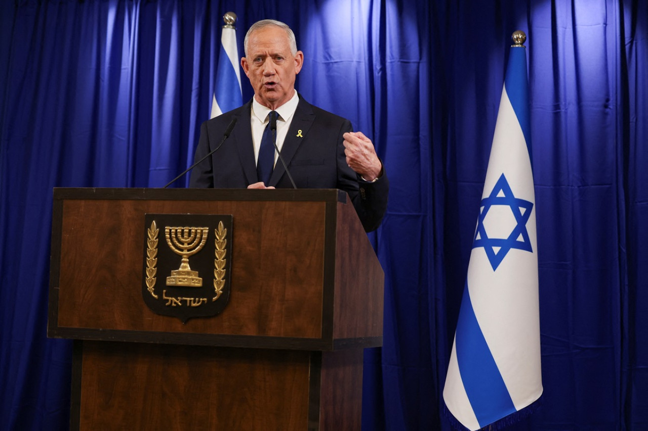 Benny Gantz, exministro centrista del Gabinete de Guerra de Israel. Foto: Reuters.