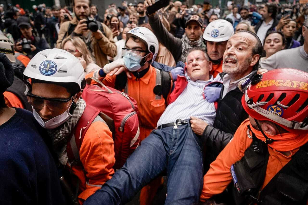 Incidentes en el Congreso durante el debate de la Ley Bases. Foto: Twitter Diputados_UxP.