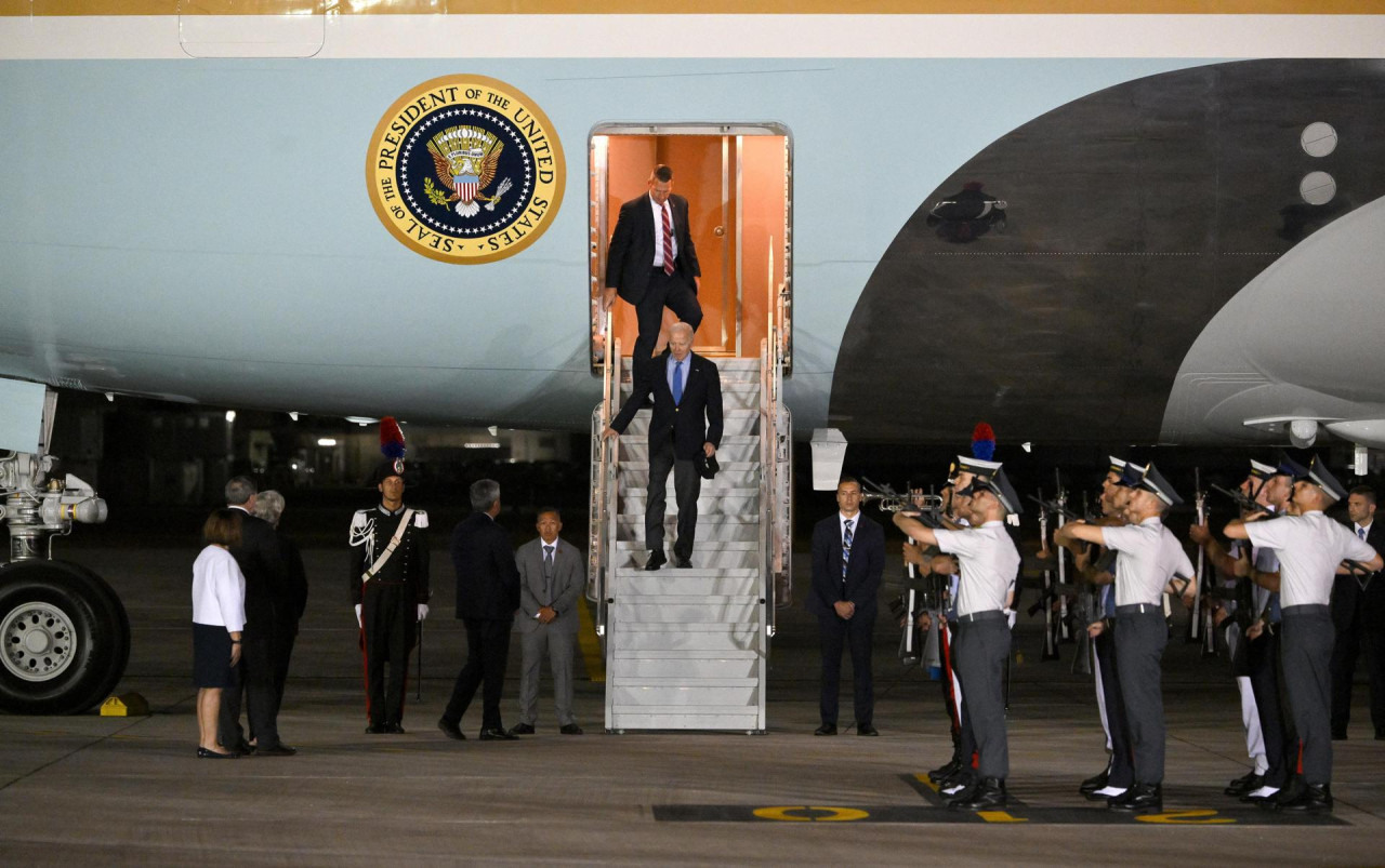 La llegada de Joe Biden a Italia para la cumbre del G7. Foto: EFE.
