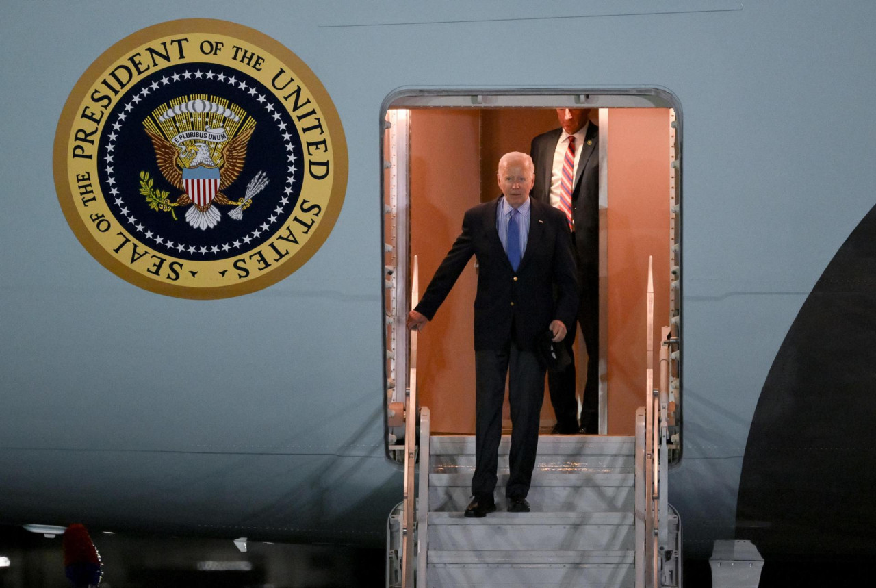 La llegada de Joe Biden a Italia para la cumbre del G7. Foto: EFE.