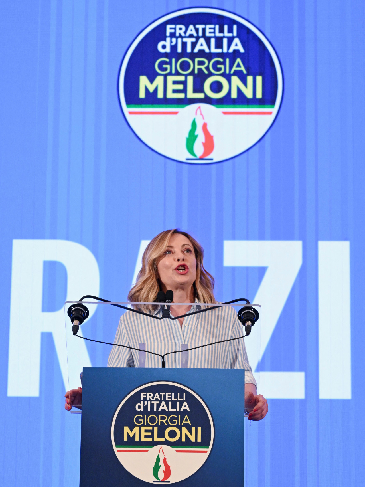 Hermanos de Italia es el partido de la primera ministra, Giorgia Meloni. Foto: Reuters