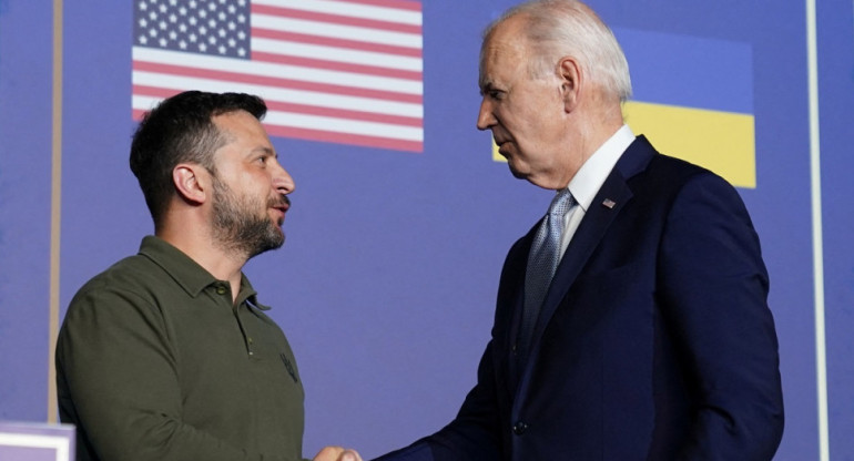 Joe Biden y Volodimir Zelenski. Foto: Reuters