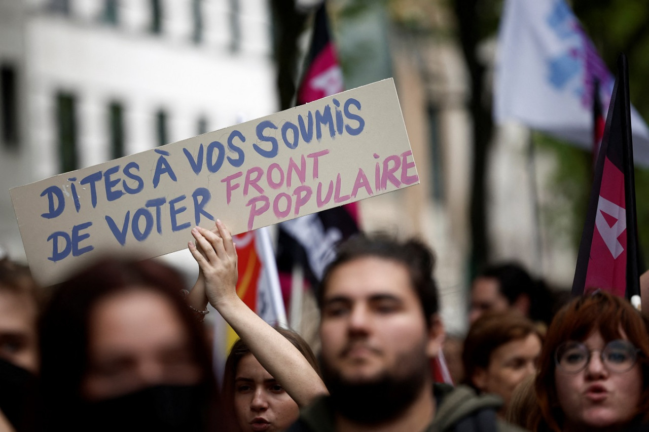 Manifestaciones en Francia contra la extrema derecha. Foto: Reuters.