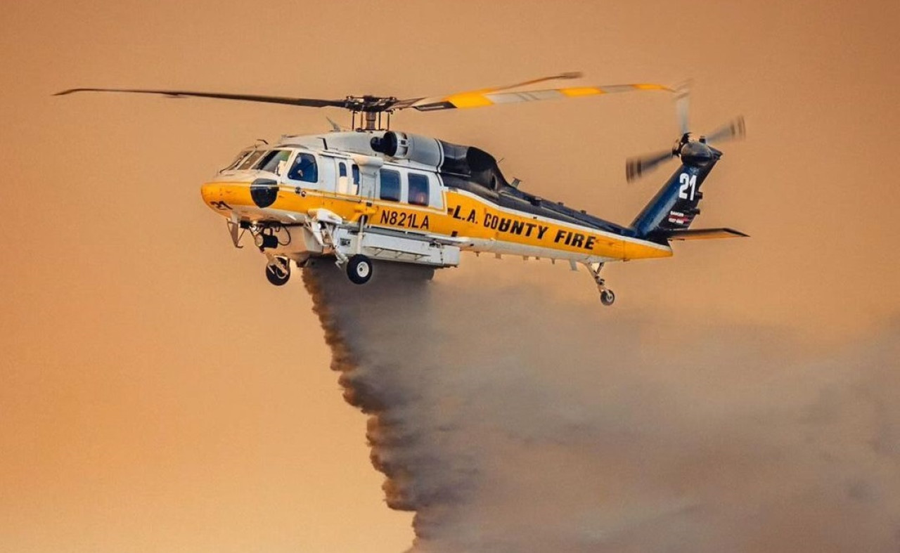 Incendio en EEUU. Foto: Departamento de Bomberos de Los Ángeles