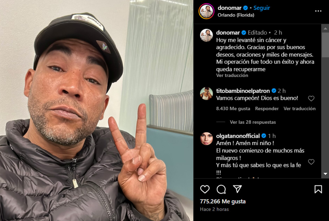 Don Omar compartió detalles sobre su salud. Foto: Instagram.