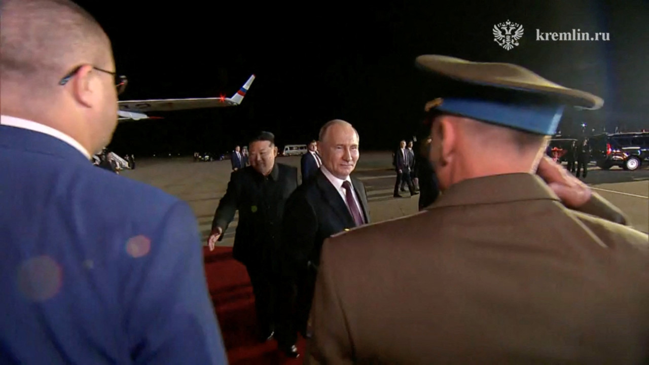Vladimir Putin en Corea del Norte. Foto: EFE